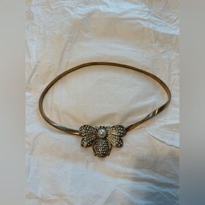 NWOT ZARA Gold Butterfly Belt with Pearl Accent - 69 cm- out of stock -BLOG FAVE
